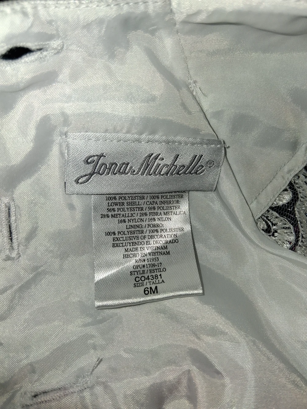 Jona Michelle White Baby Dress with Lace Detail